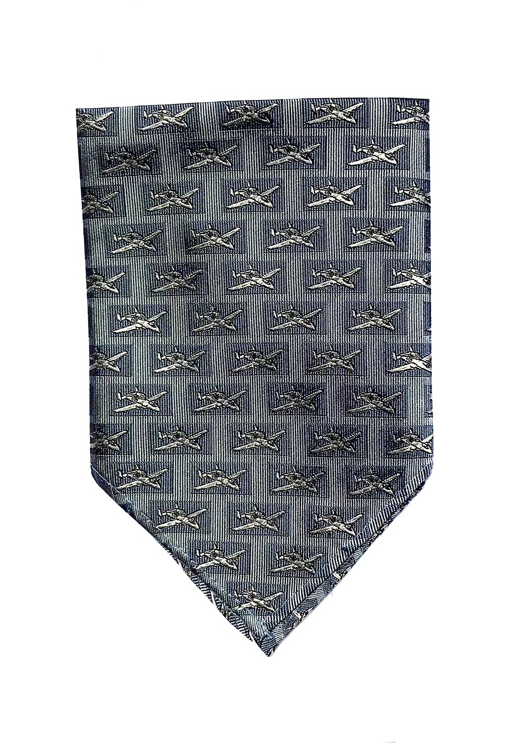 A-10 Thunderbolt fighter jet pocket square in grey and blue