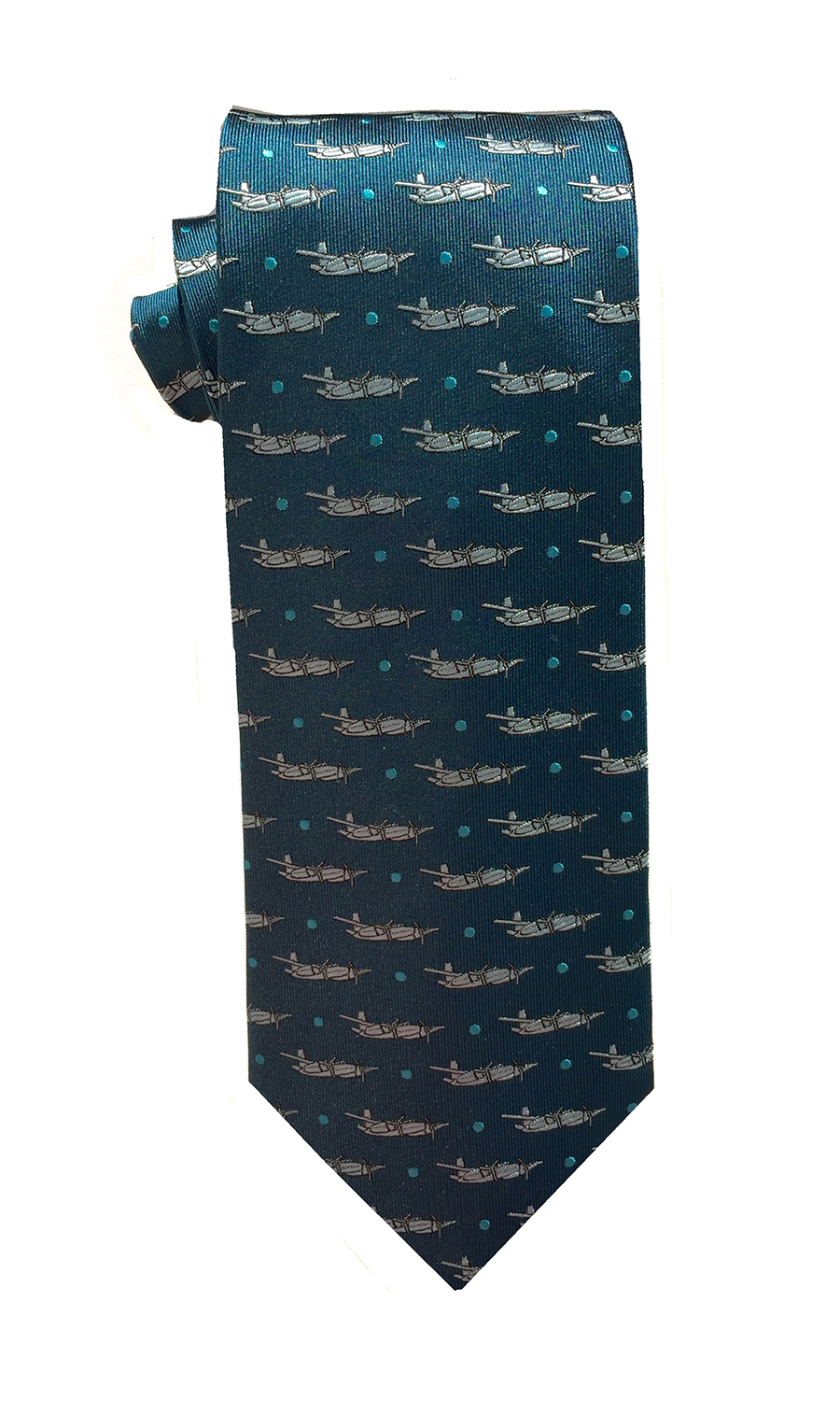 A-26 Invader airplane tie in teal