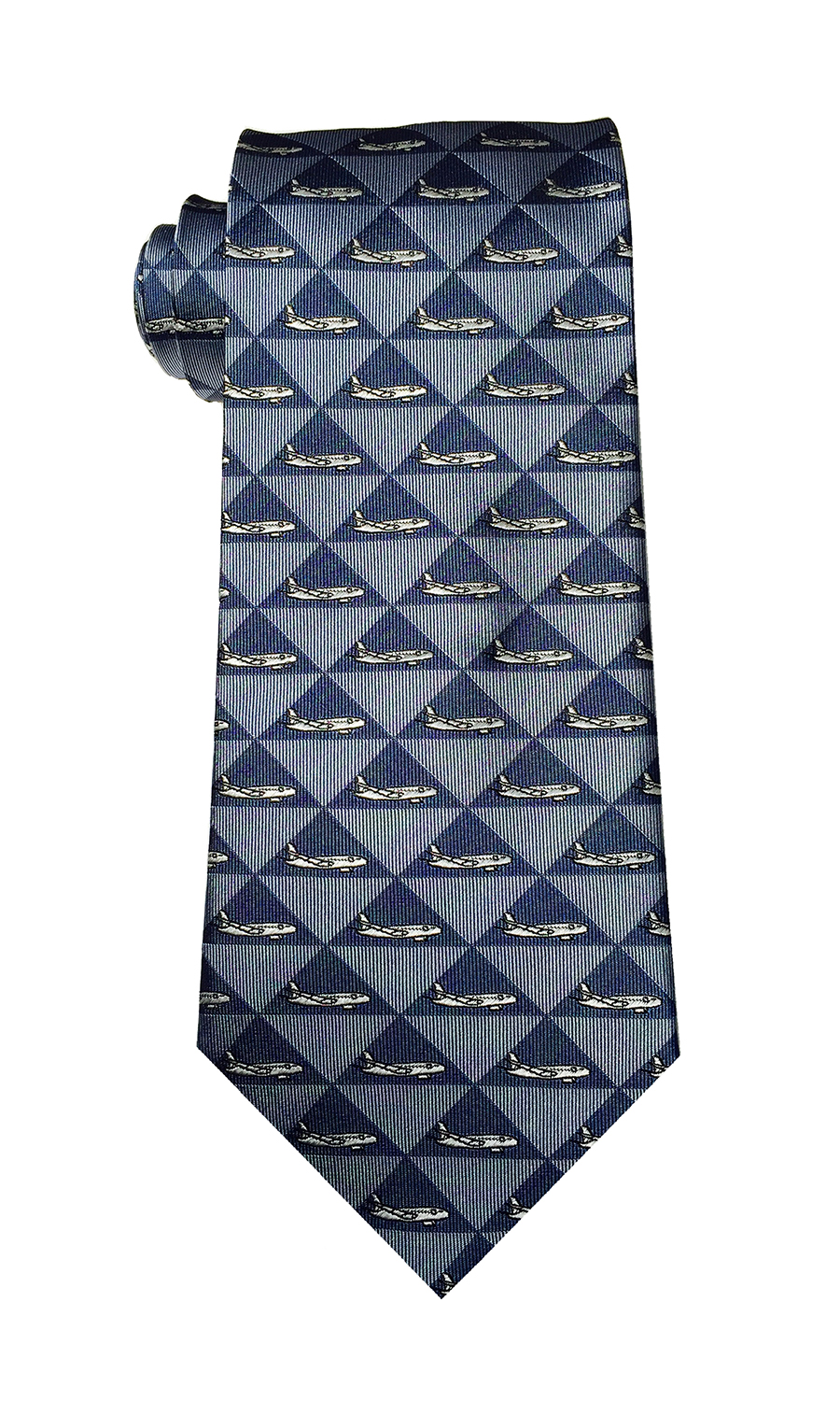 Airbus 320 airliner tie in grey blue and indigo