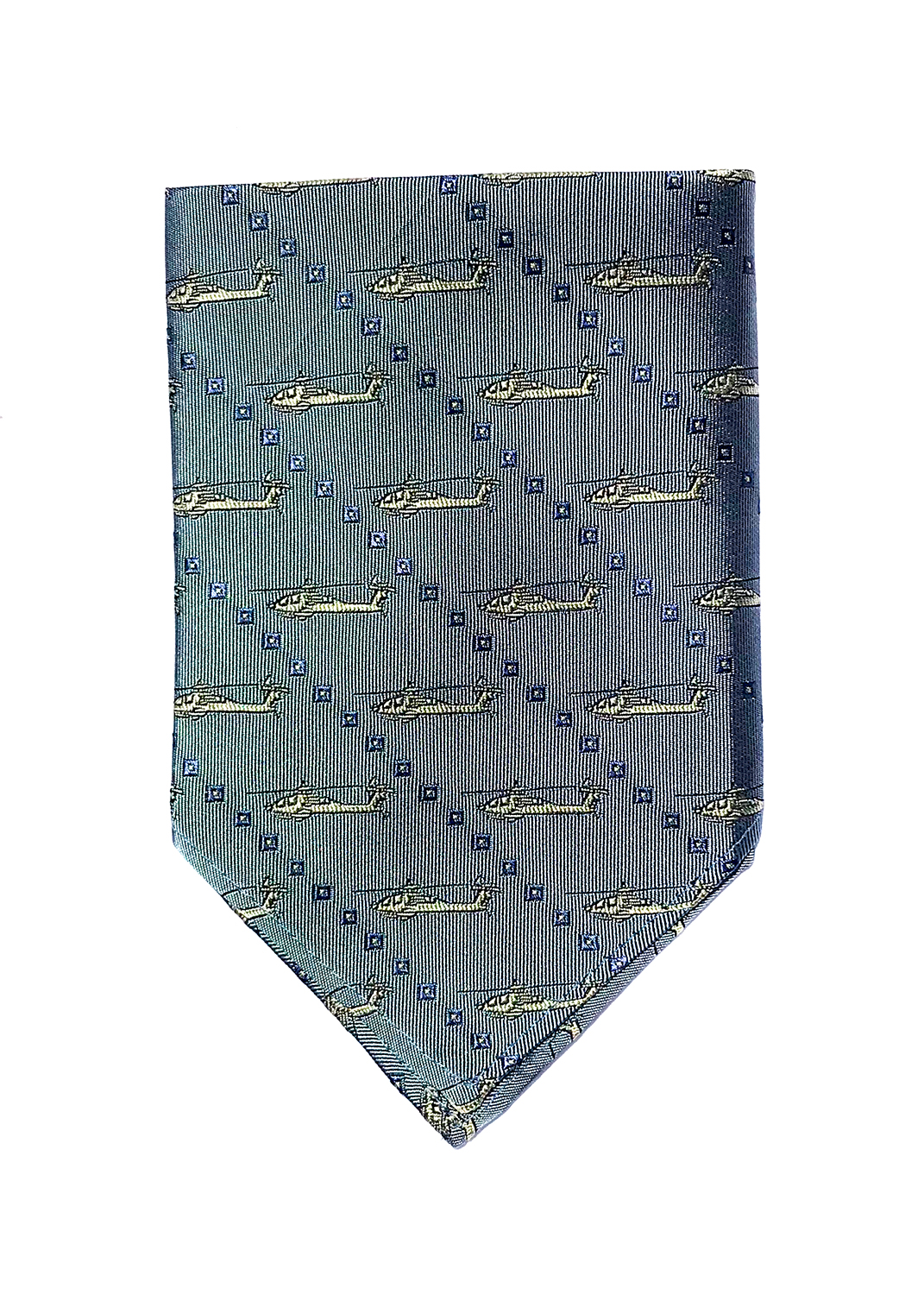 Apache Helicopter pocket square in light blue