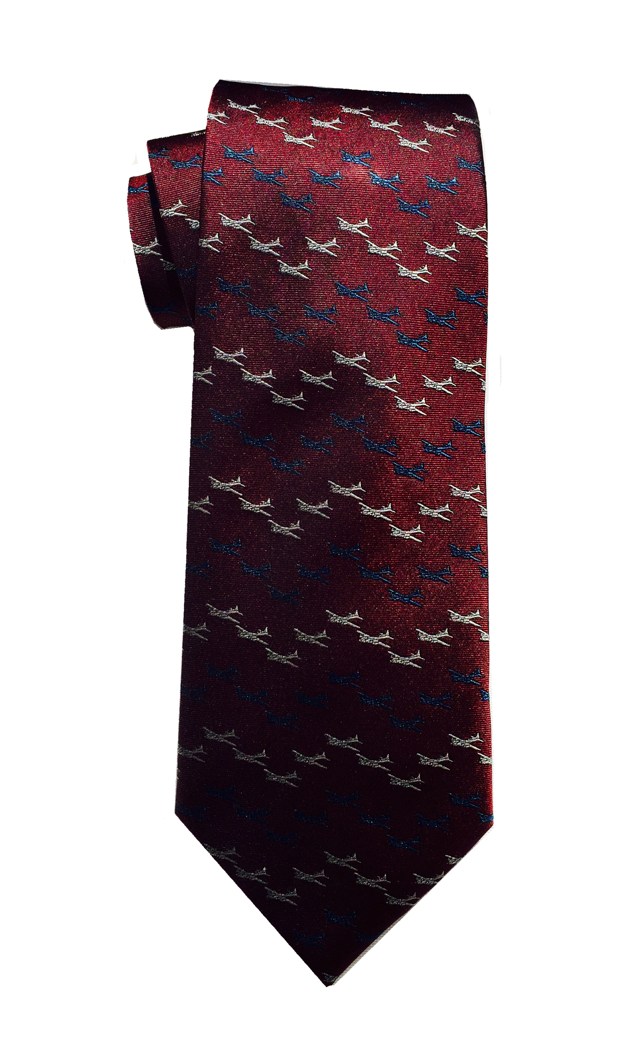 B-17 Flying Fortress airplane tie in claret