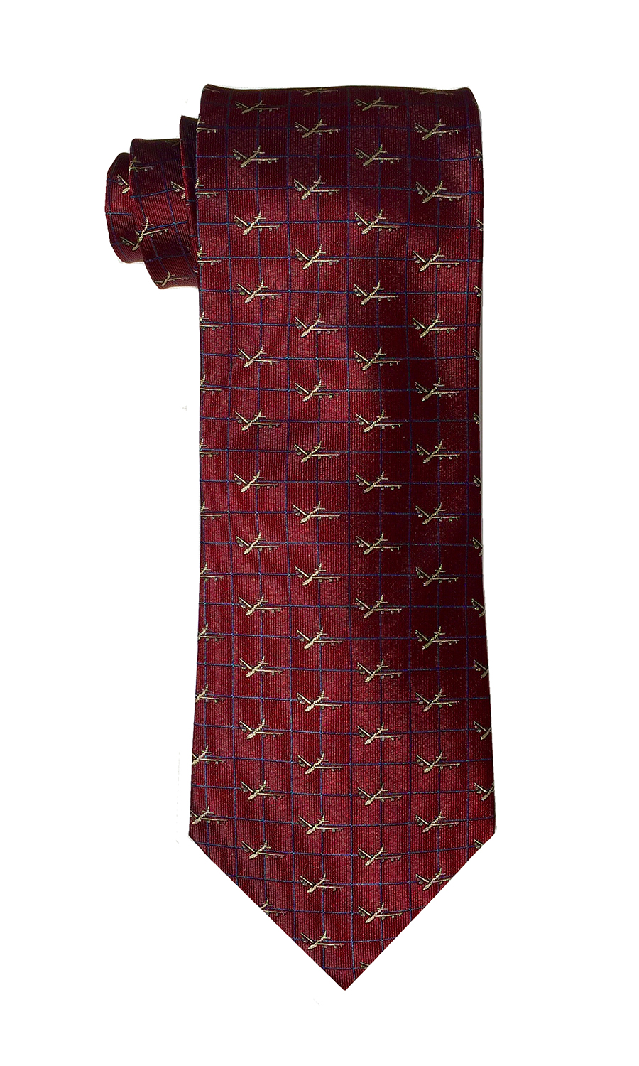 B-52 Stratofortress airplane tie in burgundy