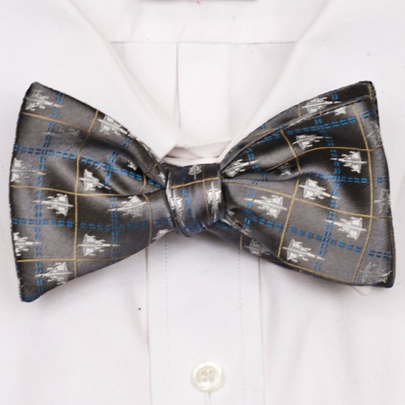 B-58 Hustler fighter jet bow tie in grey