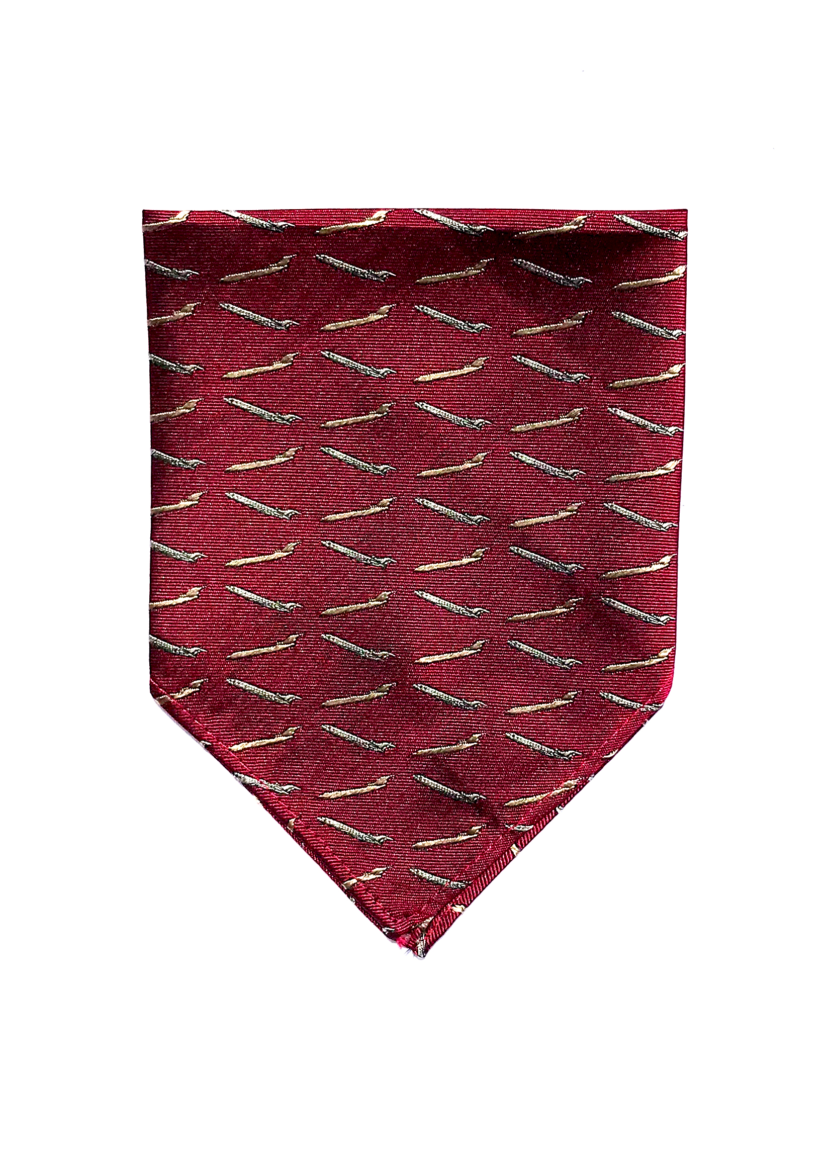 Boeing 727 airliner jet pocket square in red