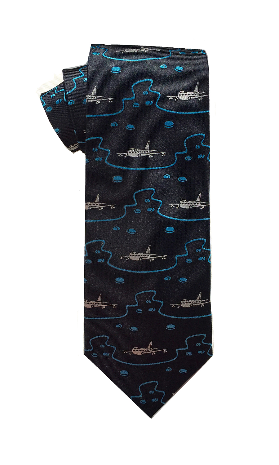 Boeing 747 Jumbo Jet airliner tie in midnight