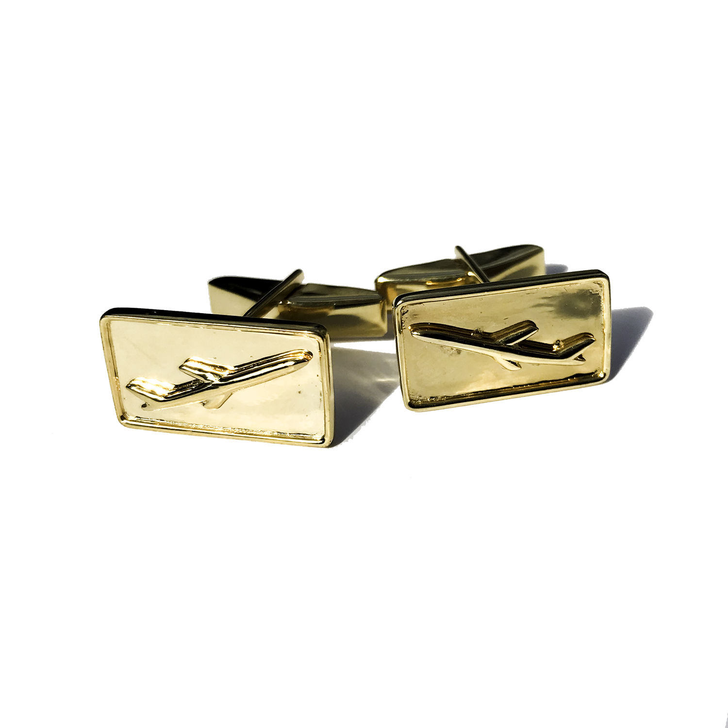 Airliner children's cufflinks in gold