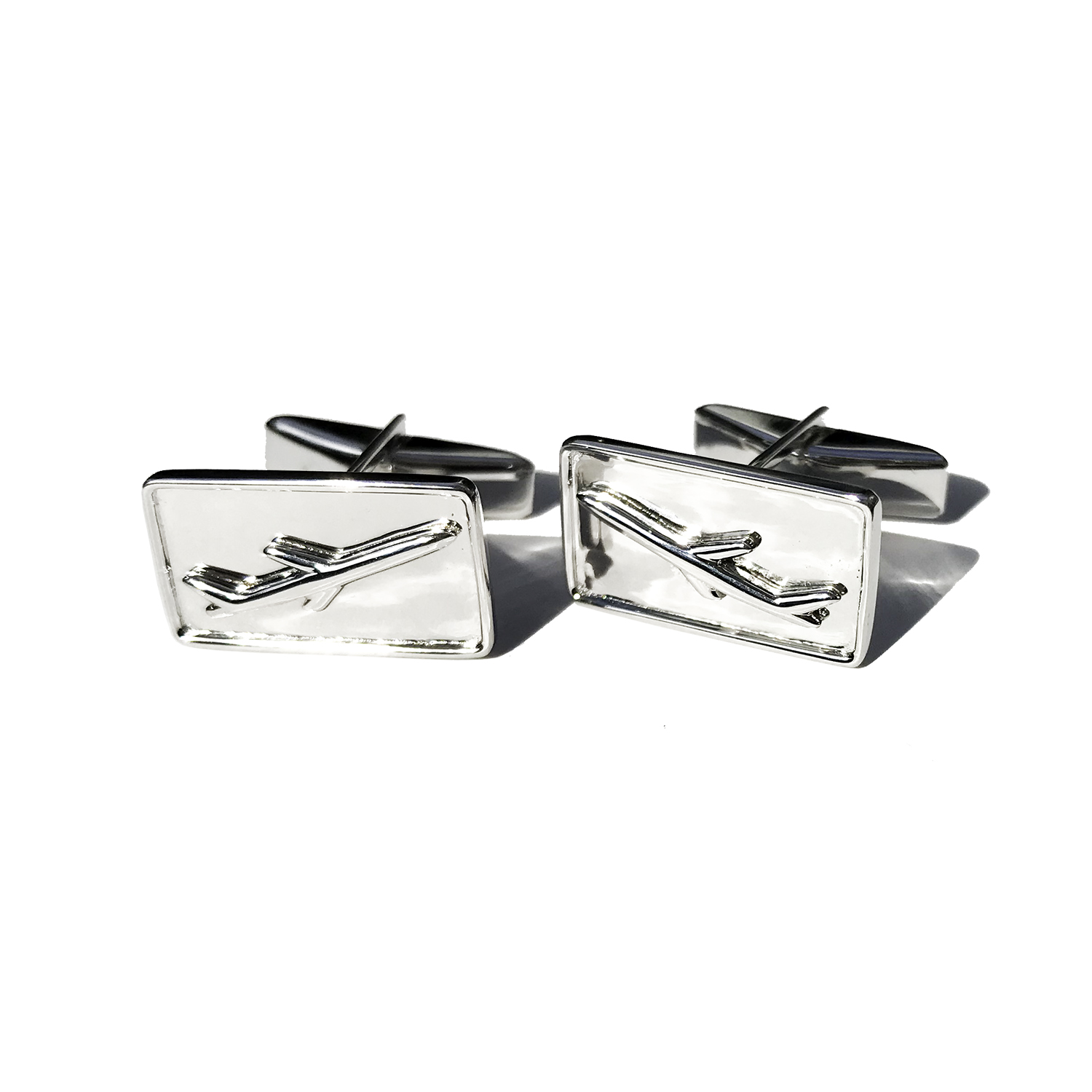 Airliner children's cufflinks in sterling silver