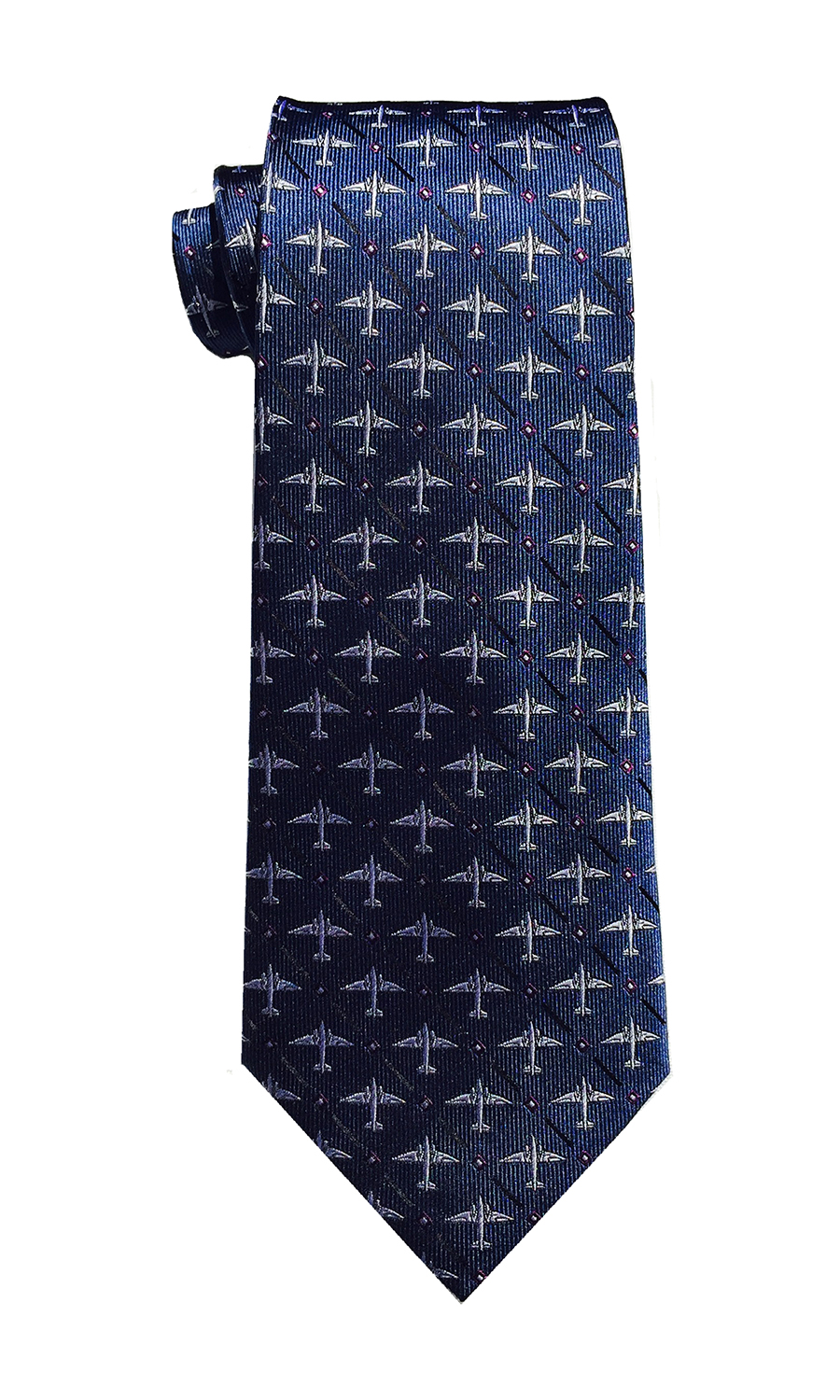 DC-3 C-47 airplane tie in deep blue