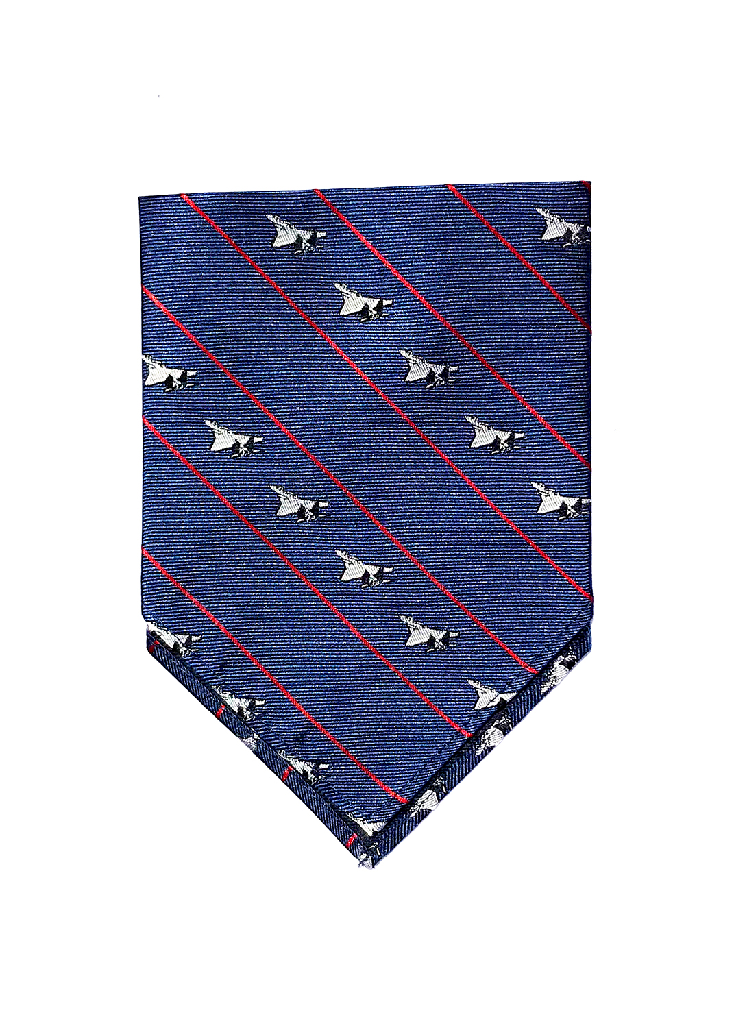 F-15 Eagle fighter jet pocket square in deep blue