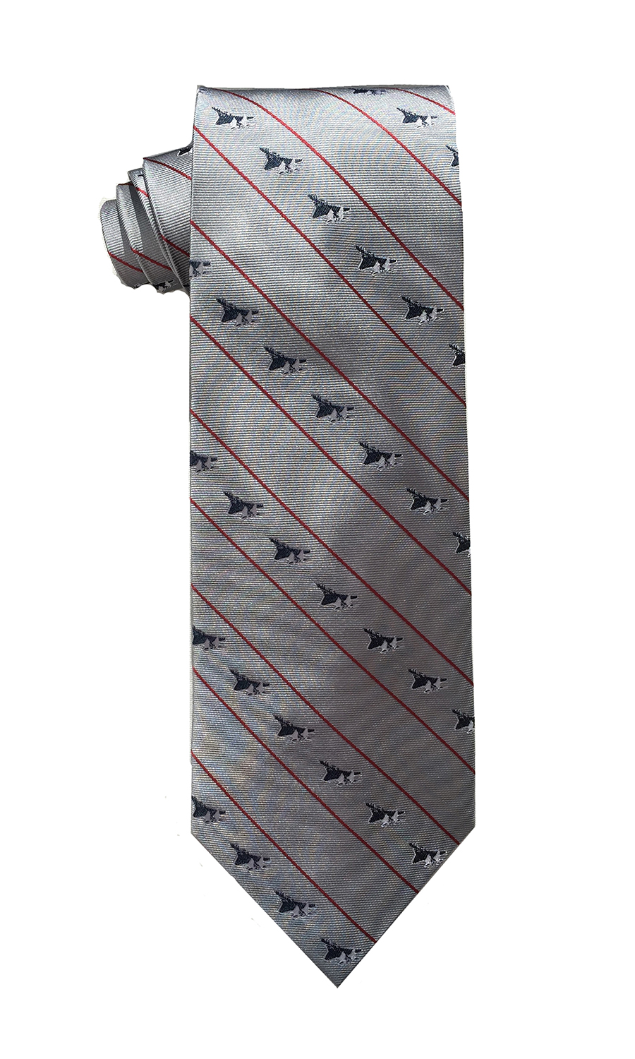 F-15 Eagle fighter jet tie in silver