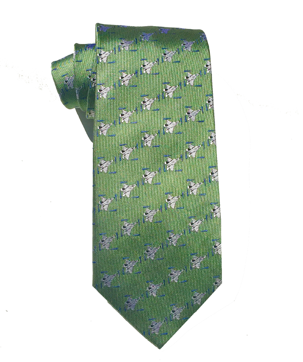 F-22 Raptor jet fighter tie in spring green