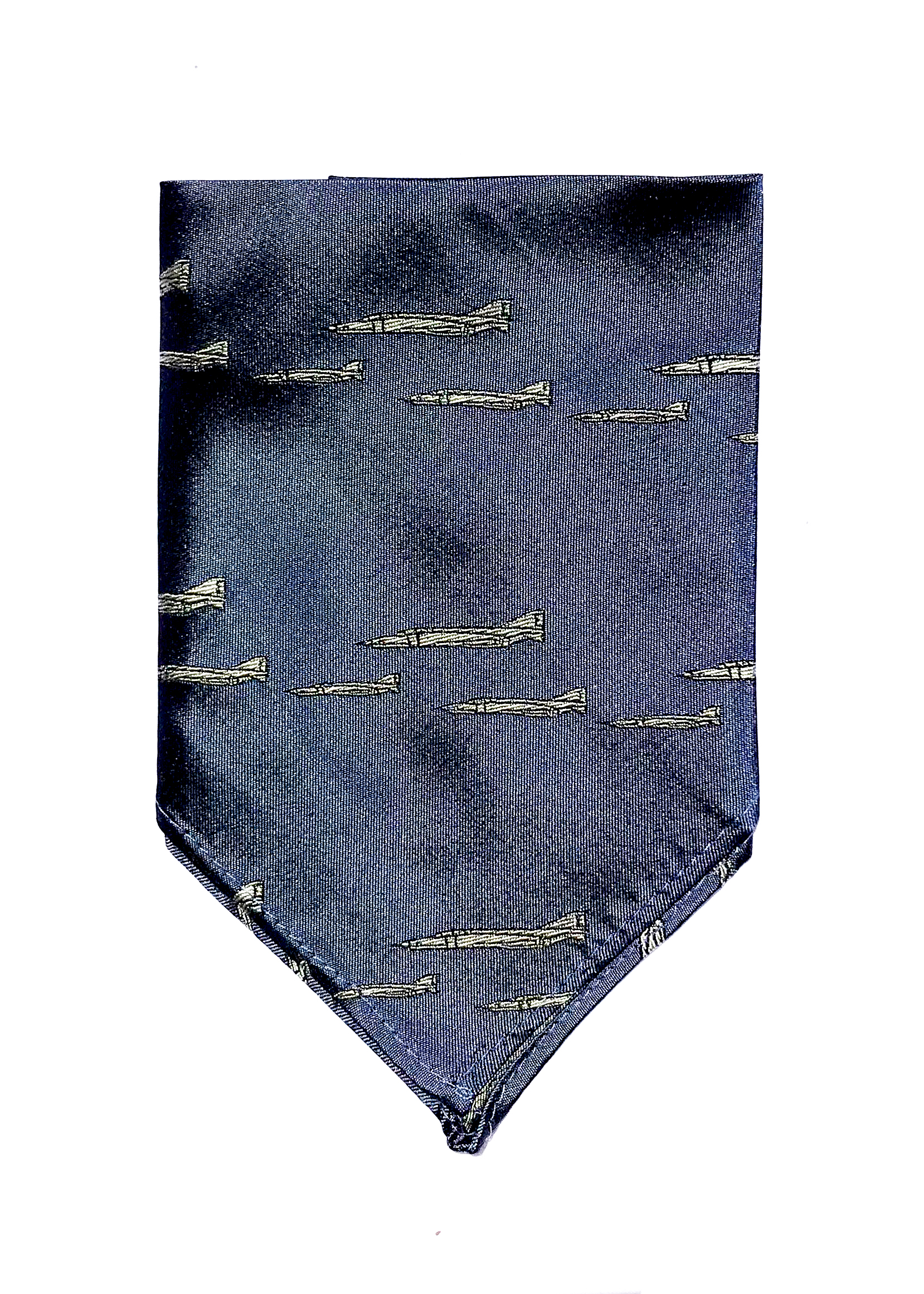 F-4 Phantom fighter jet pocket square in navy and white