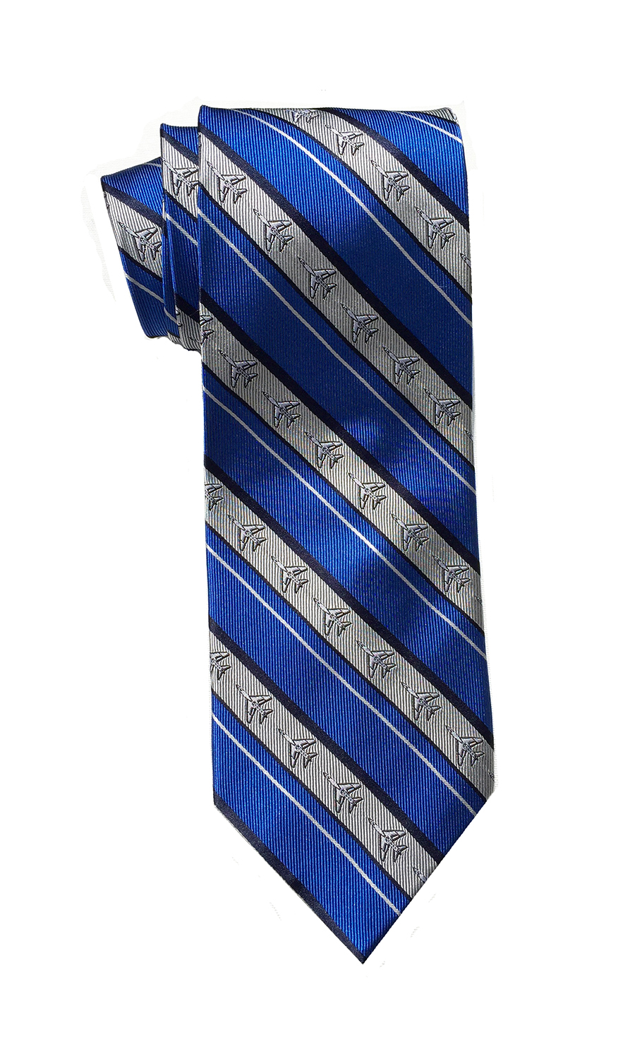 F-8U fighter jet tie in blue