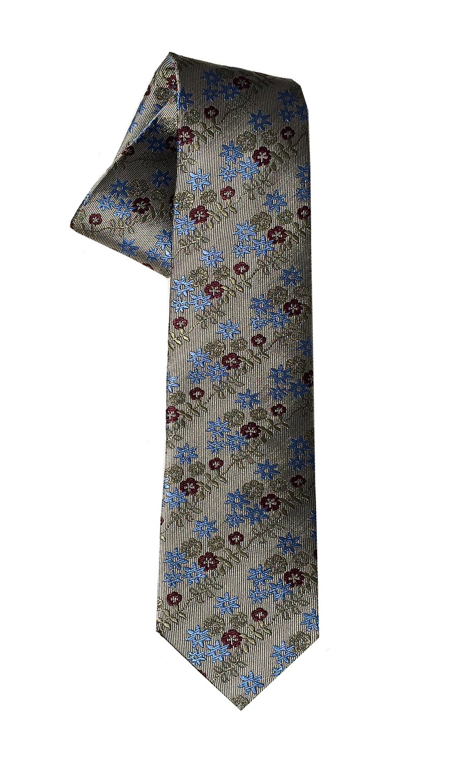 Foxtrot Charlie tie in steel grey and periwinkle (slim)