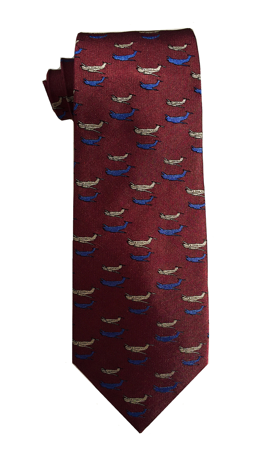 King Air C-12 Huron airplane tie in burgundy