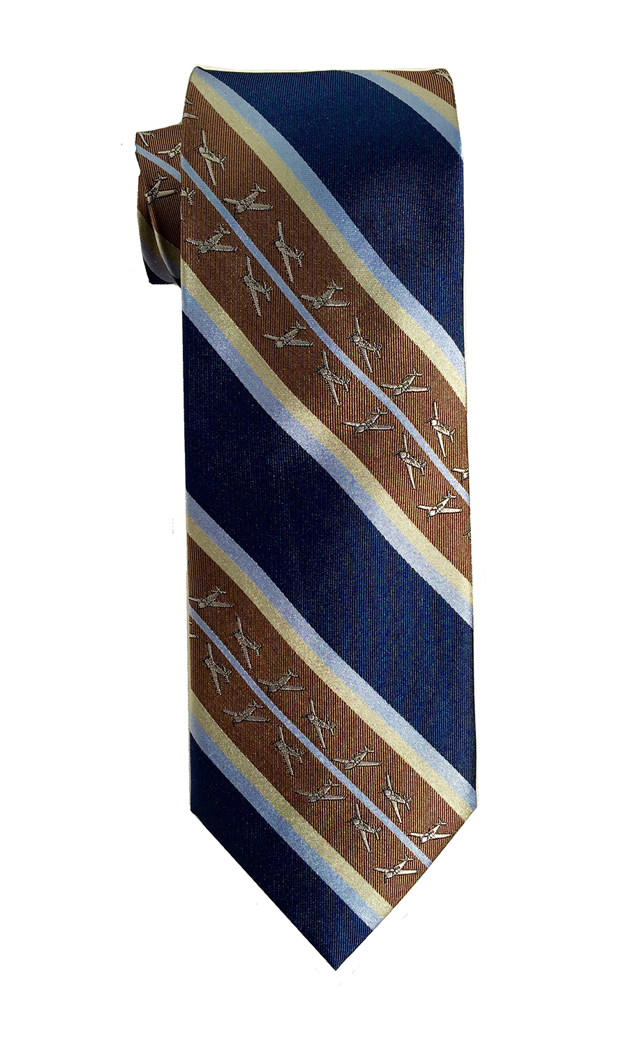 Mooney airplane  tie in chestnut and navy