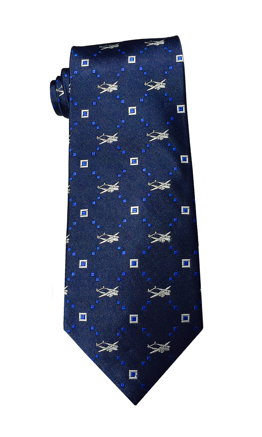 Lightning Night airplane tie in navy