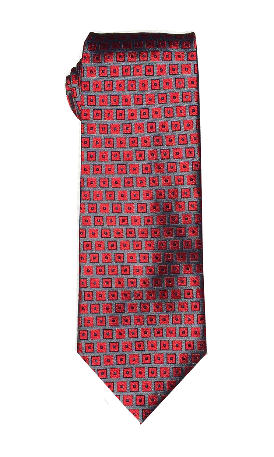 Charlie Delta tie in dark grey and red