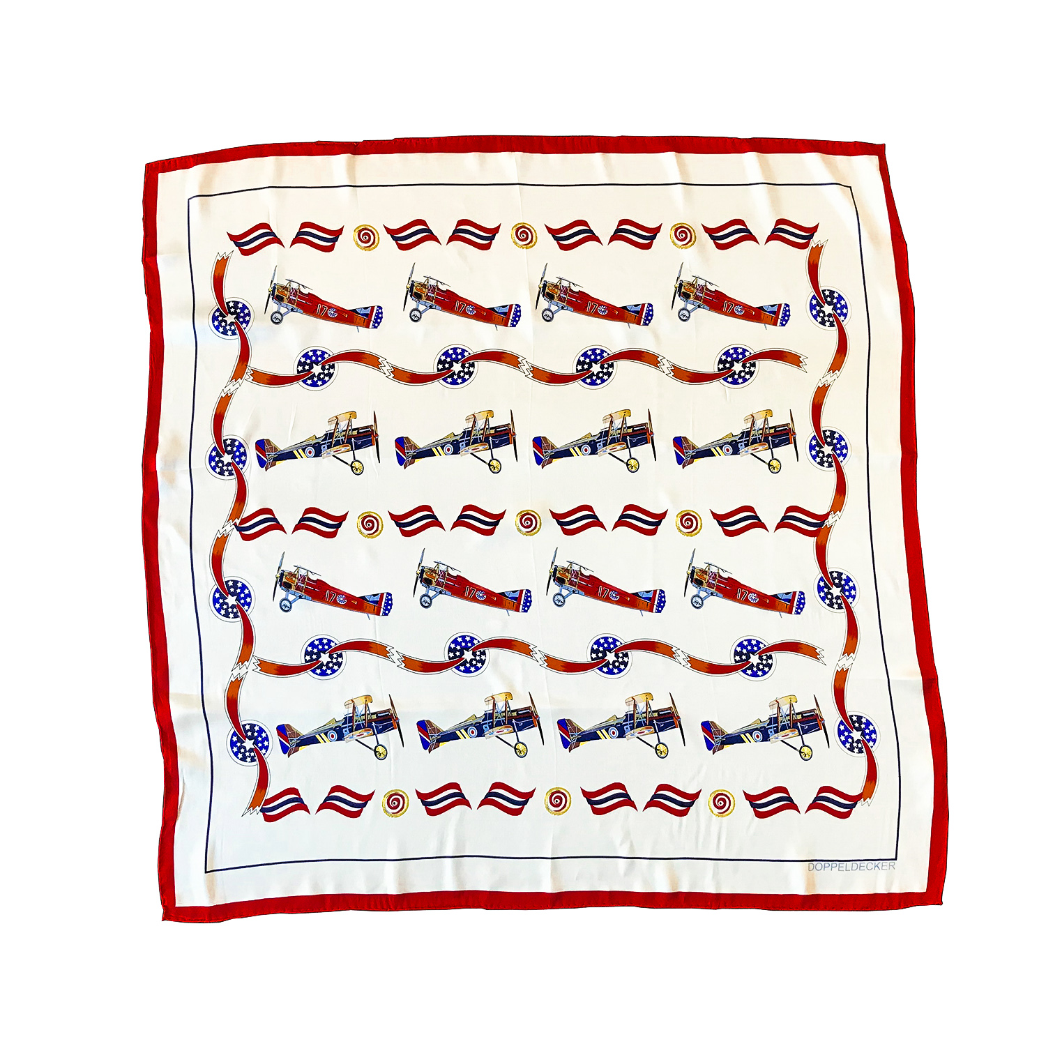 Silk scarf in Spirit of Independence airplane design