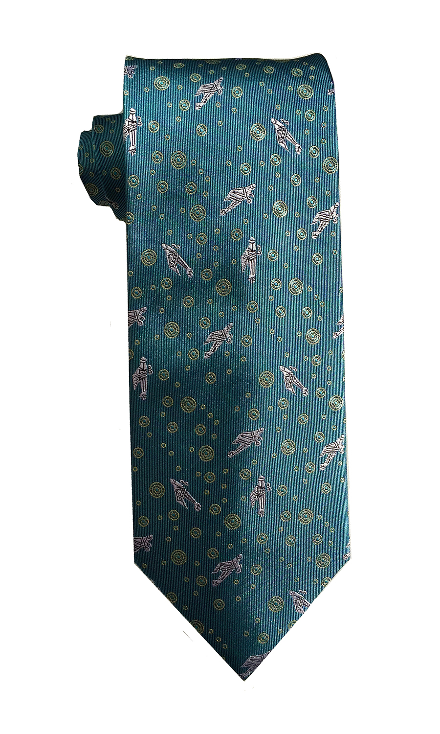 Spirit of St. Louis airplane tie in turquoise