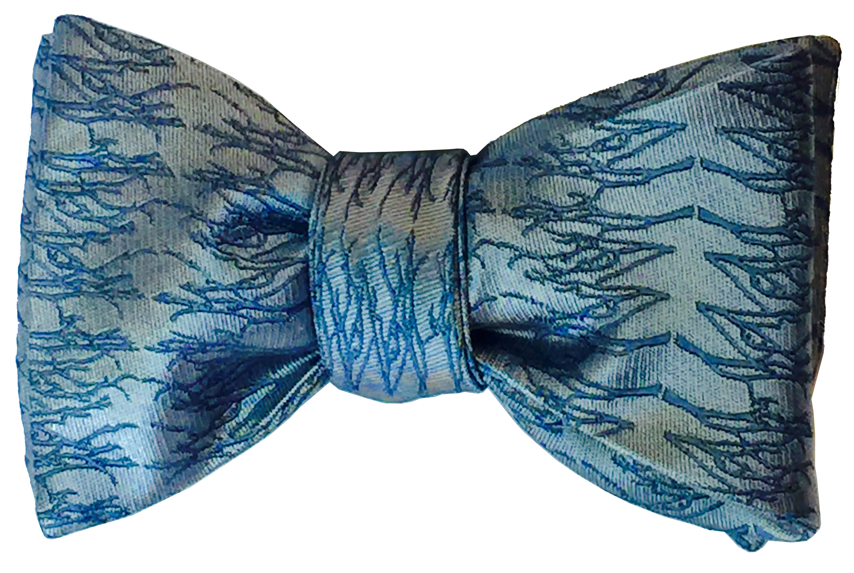 Winter Twig bow tie in arctic blue