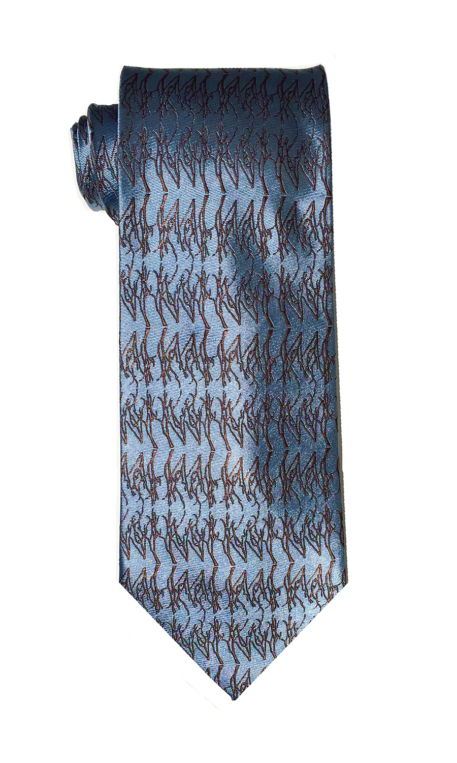 Winter Twig tie in Parisian blue and espresso