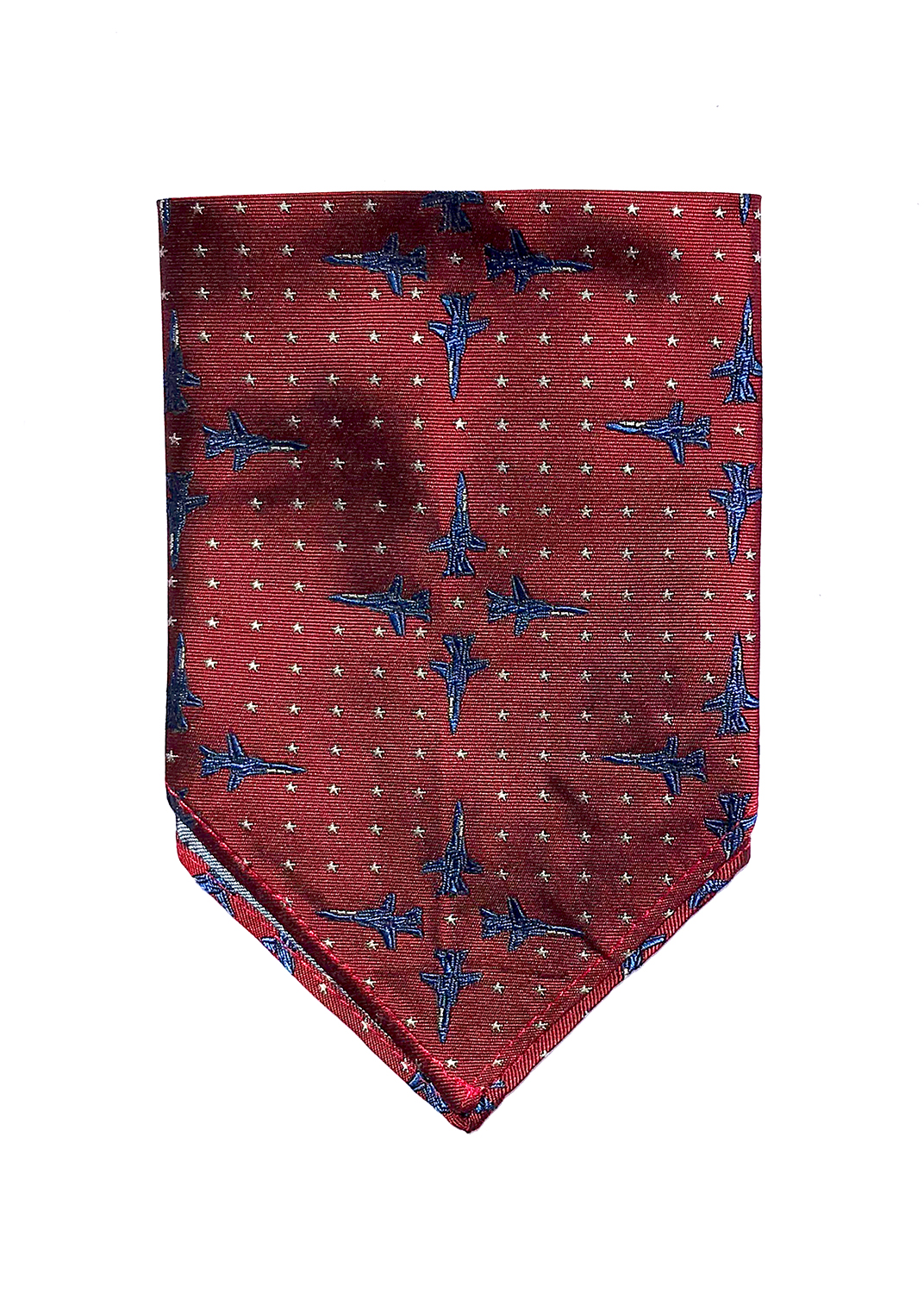 F-14 pocket square in deep red
