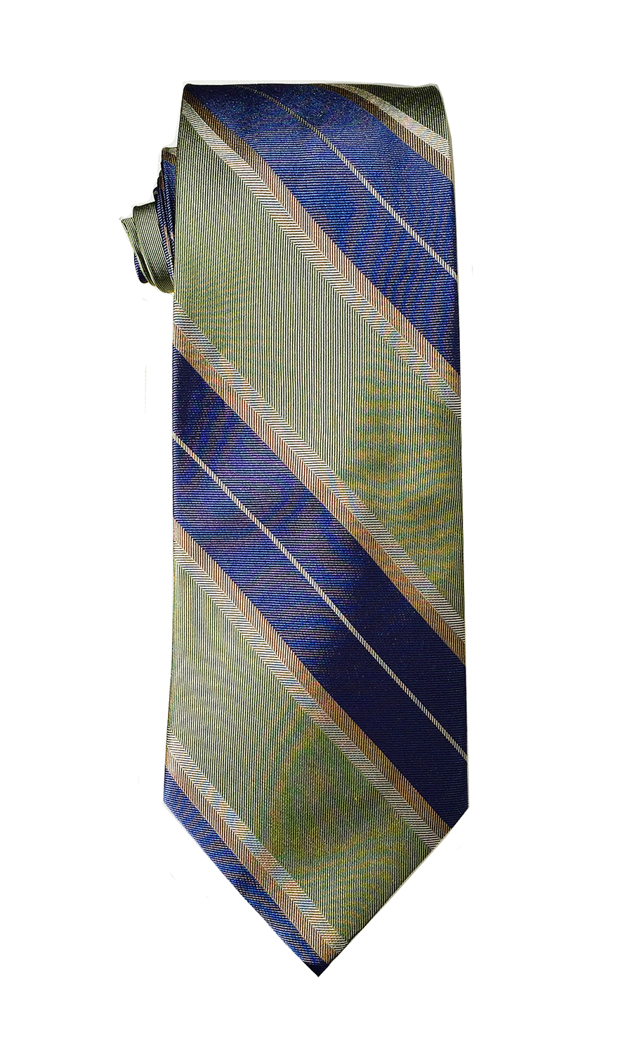 Oscar Lima tie in nautical blue and willow green