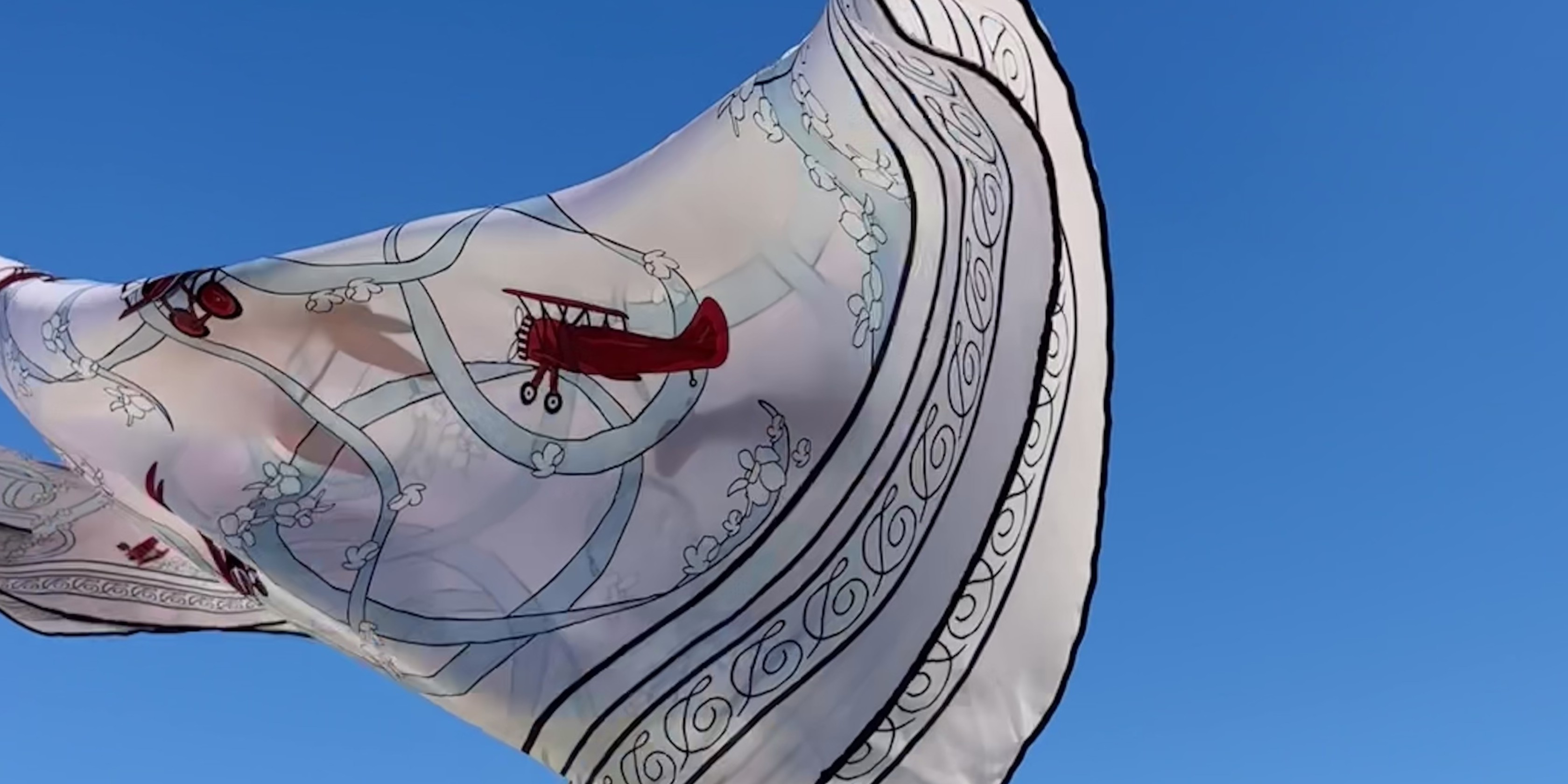 acrobatic biplane silk scarf