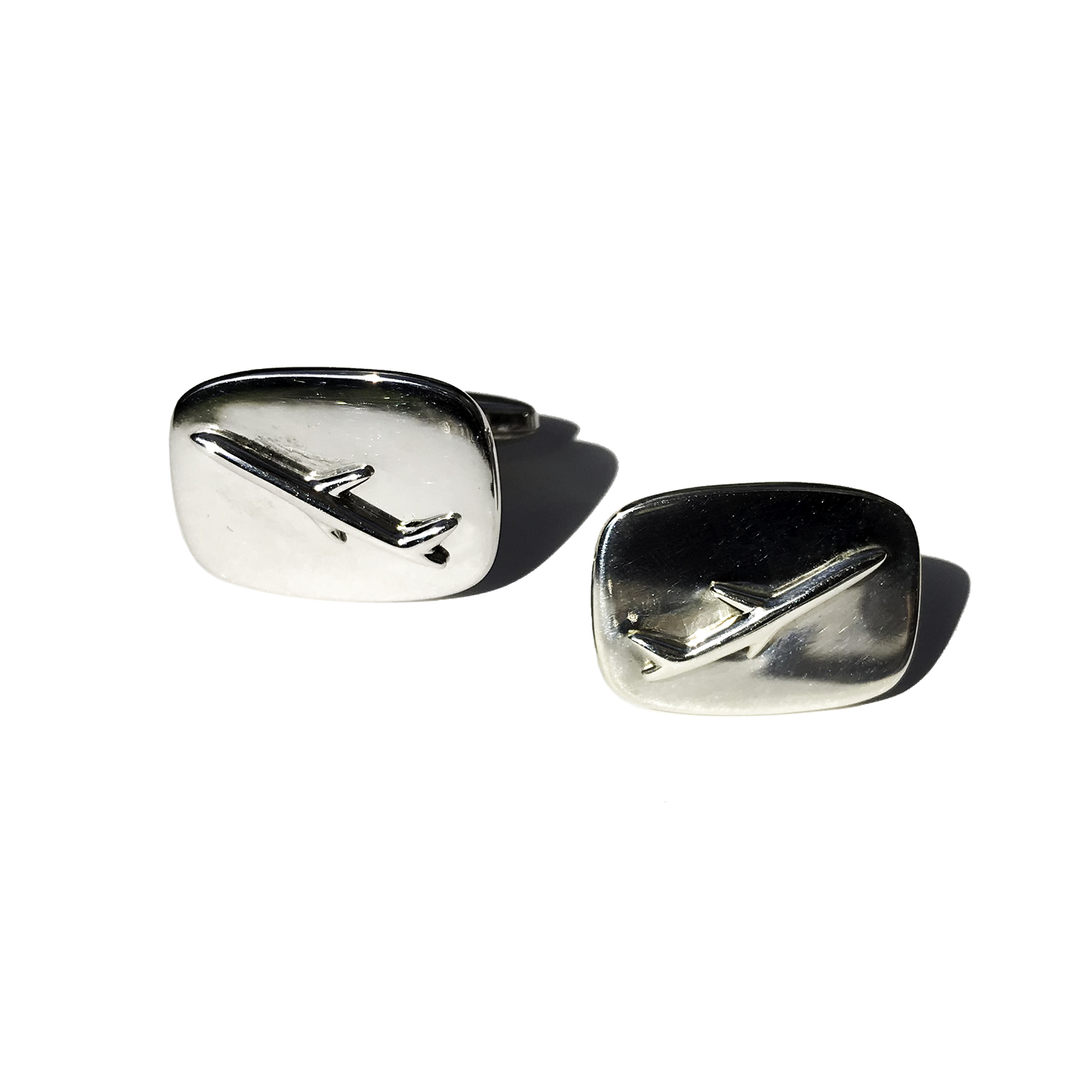 Airline jet design Sterling silver cufflinks