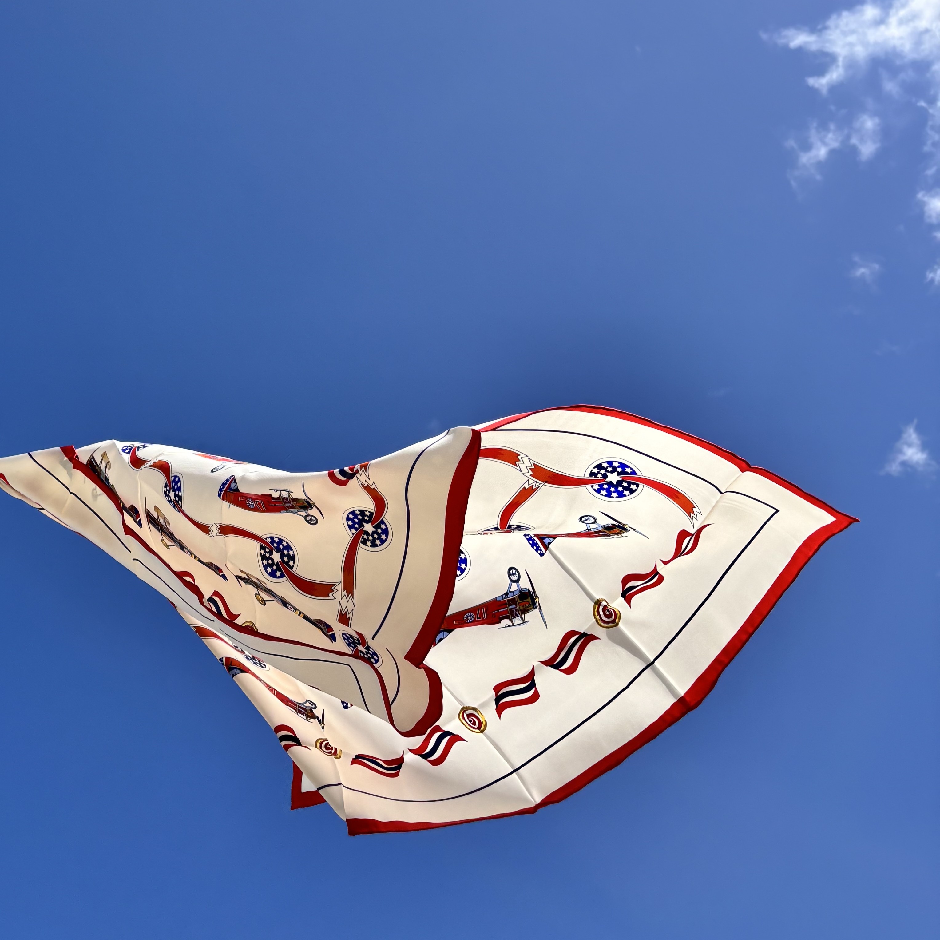 Biplane silk scarf spirit of independence