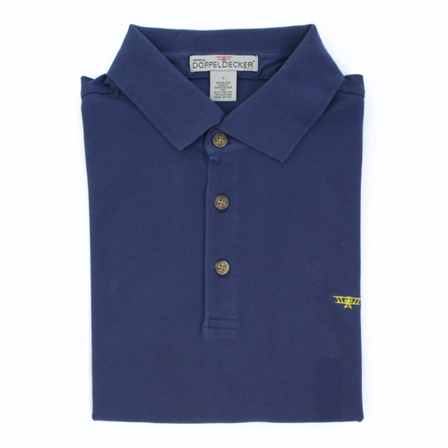 Biplane polo in cobalt blue