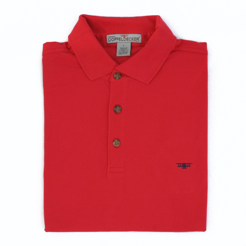 Biplane polo in hibiscus red