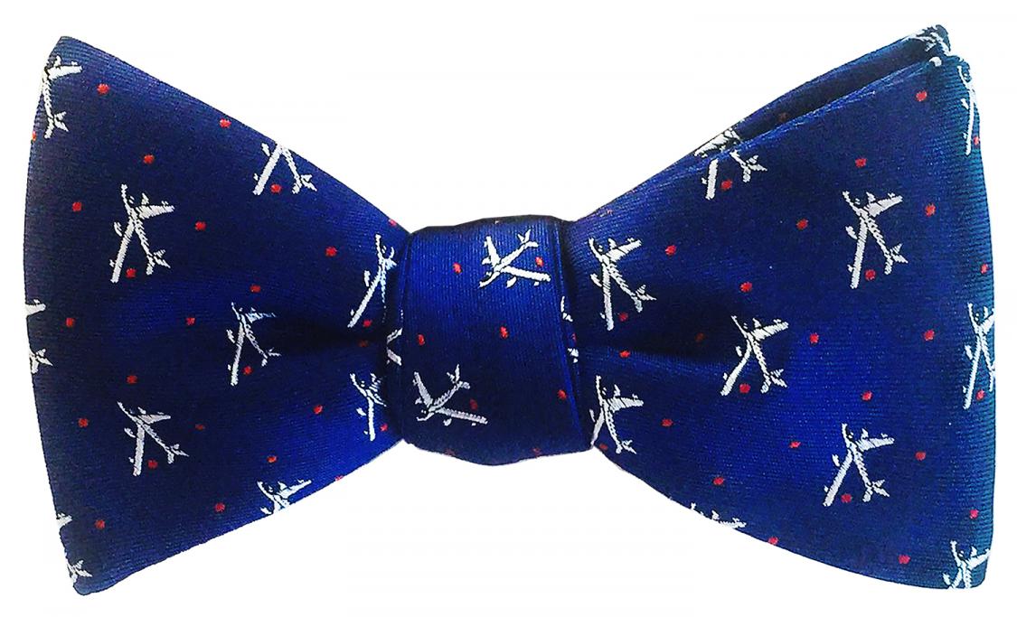 doppeldecker design designer aviation aircraft silk bow tie bowtie b47 b-47