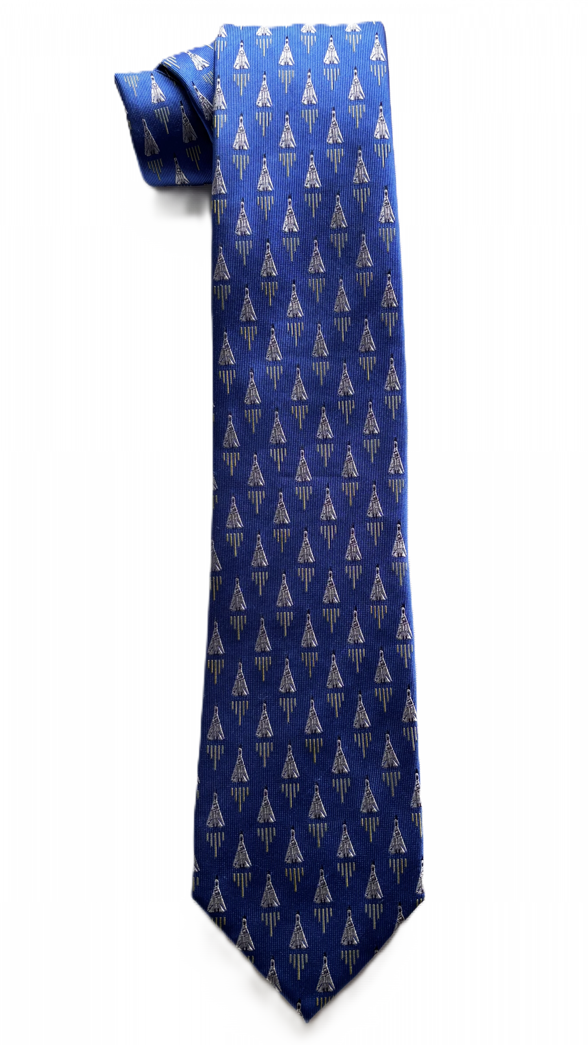 F-111 Aardvark jet silk tie in bright blue