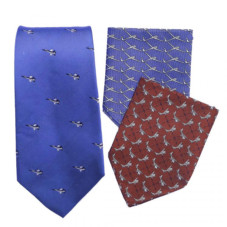 doppeldecker design aviation aircraft airplane pocket square tie silk bermuda