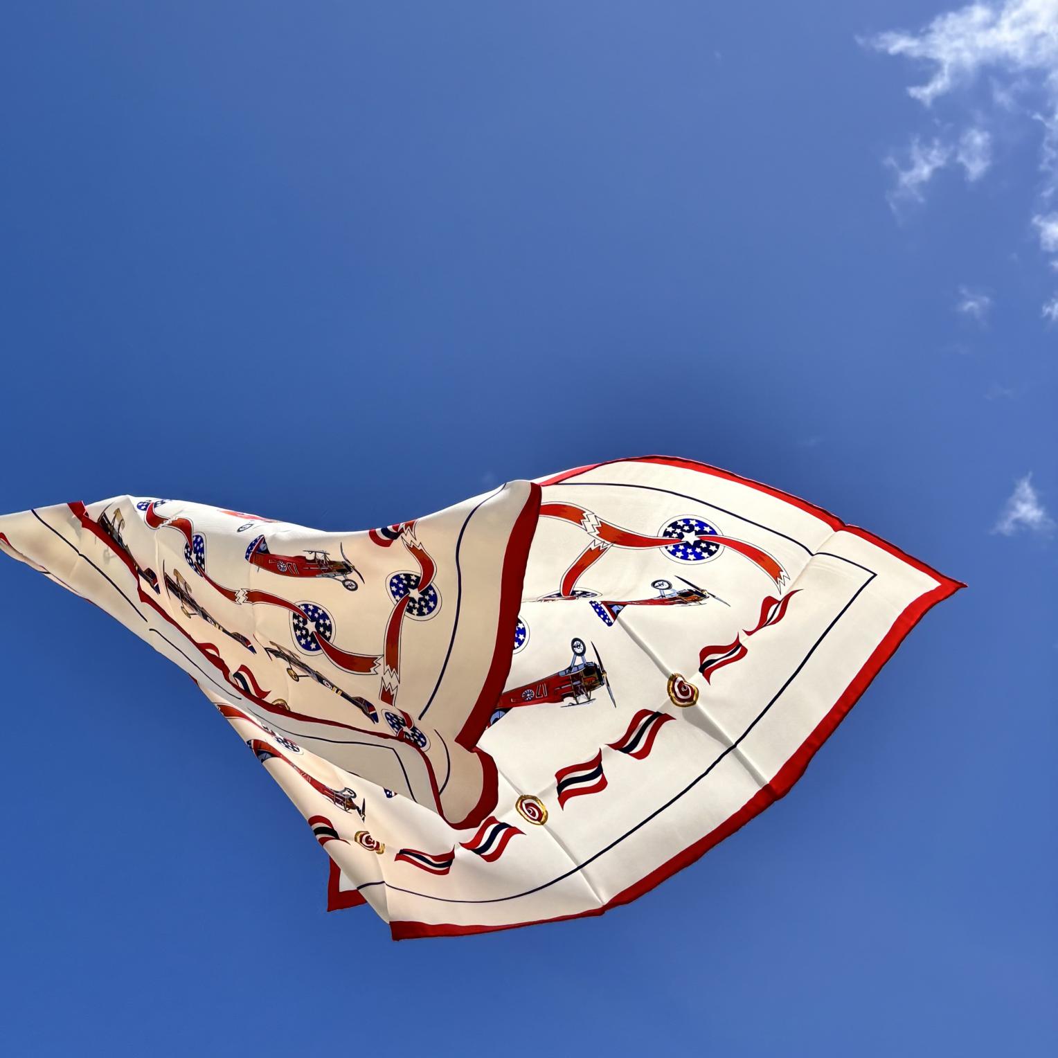 Biplane silk scarf spirit of independence