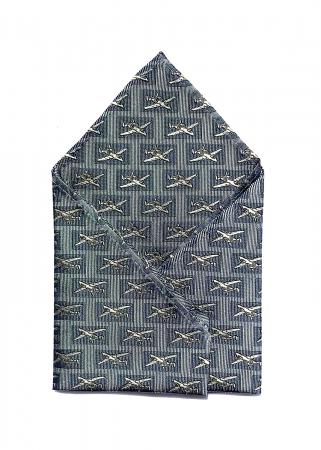 A-10 Thunderbolt fighter jet pocket square in grey and blue 1