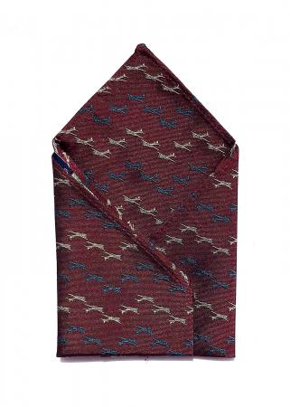 B-17 Flying Fortress aircraft pocket square in claret 1