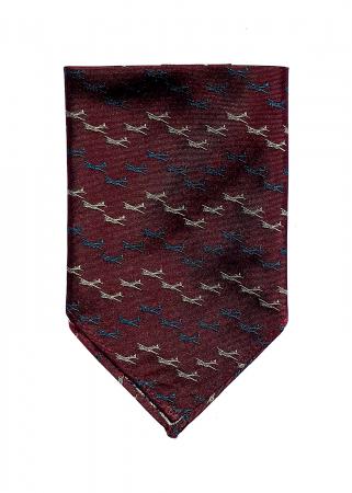 B-17 Flying Fortress aircraft pocket square in claret