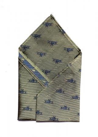 Biplane pocket square in gold 1