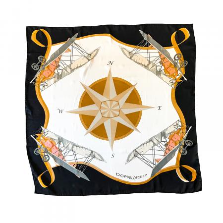 Silk scarf in Compass aviation design