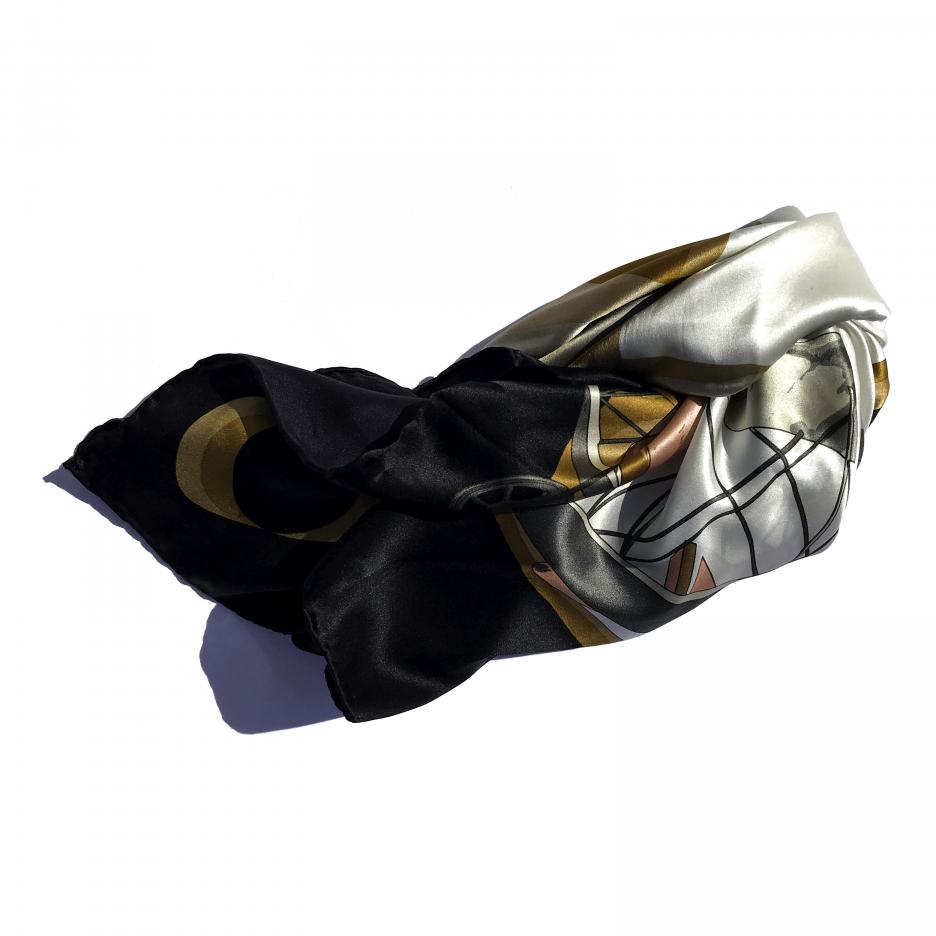 Silk scarf in Compass aviation design 1