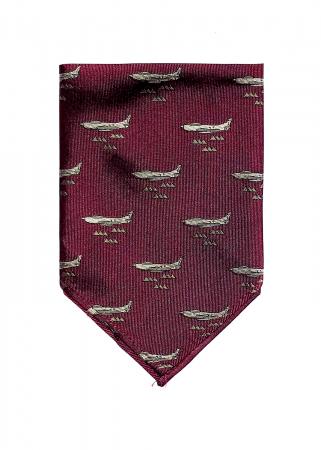 F-86 Sabre jet fighter pocket square in plum red