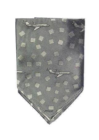 Gulfstream executive jet pocket square in iron and steel