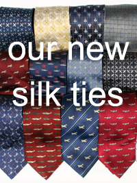 Aviation design silk neck ties by Doppeldecker